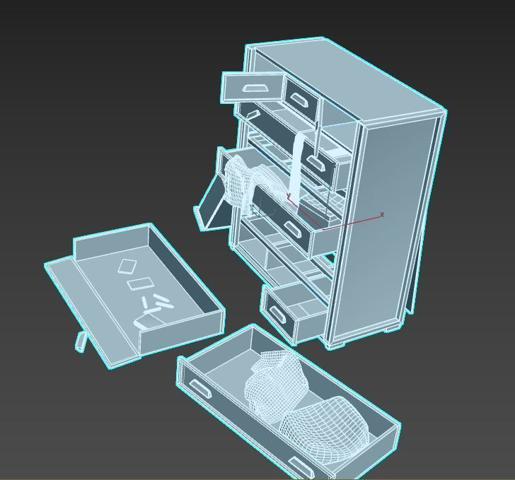 Abandoned Dresser  With Drawers 3D model_12