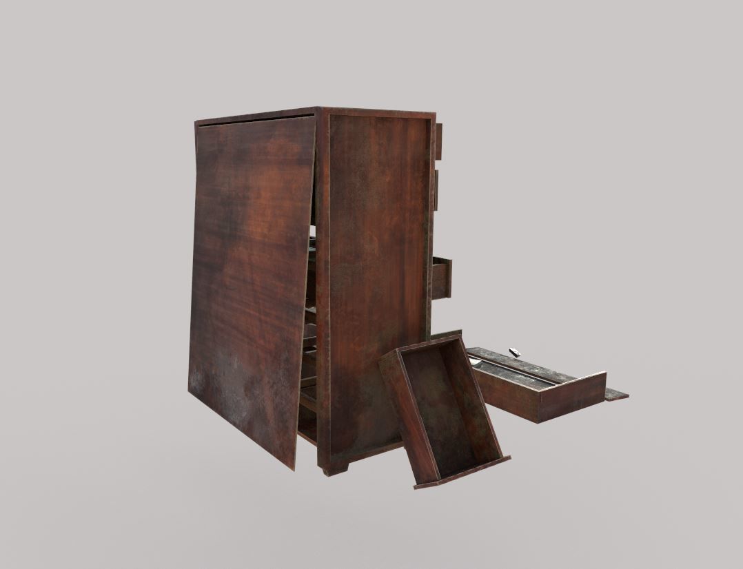 Abandoned Dresser  With Drawers 3D model_4