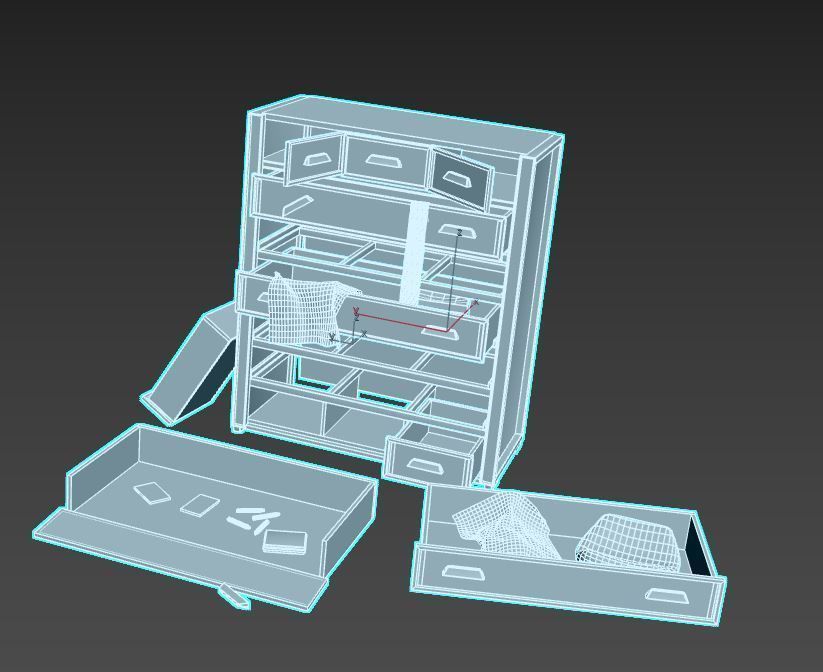 Abandoned Dresser  With Drawers 3D model_11
