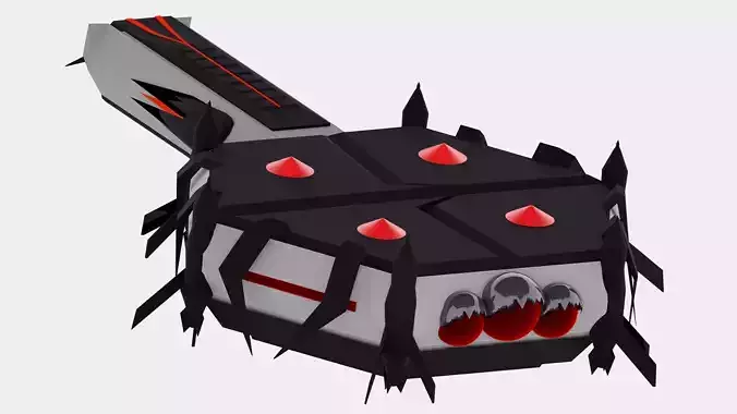 spaceship lowpoly with spacestation Low-poly 3D model