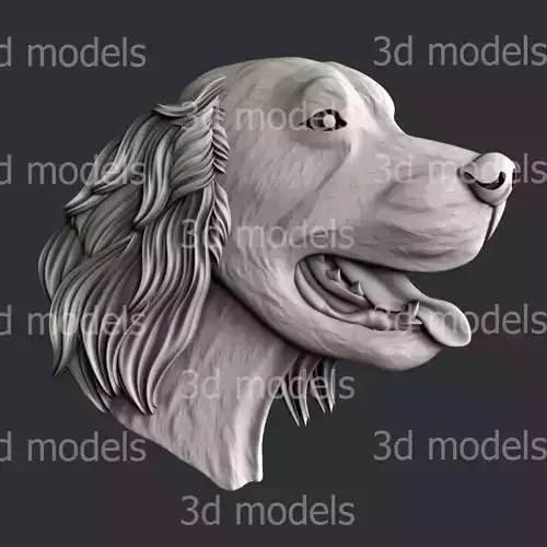 3d STL models for CNC router dog irish setter 3D model