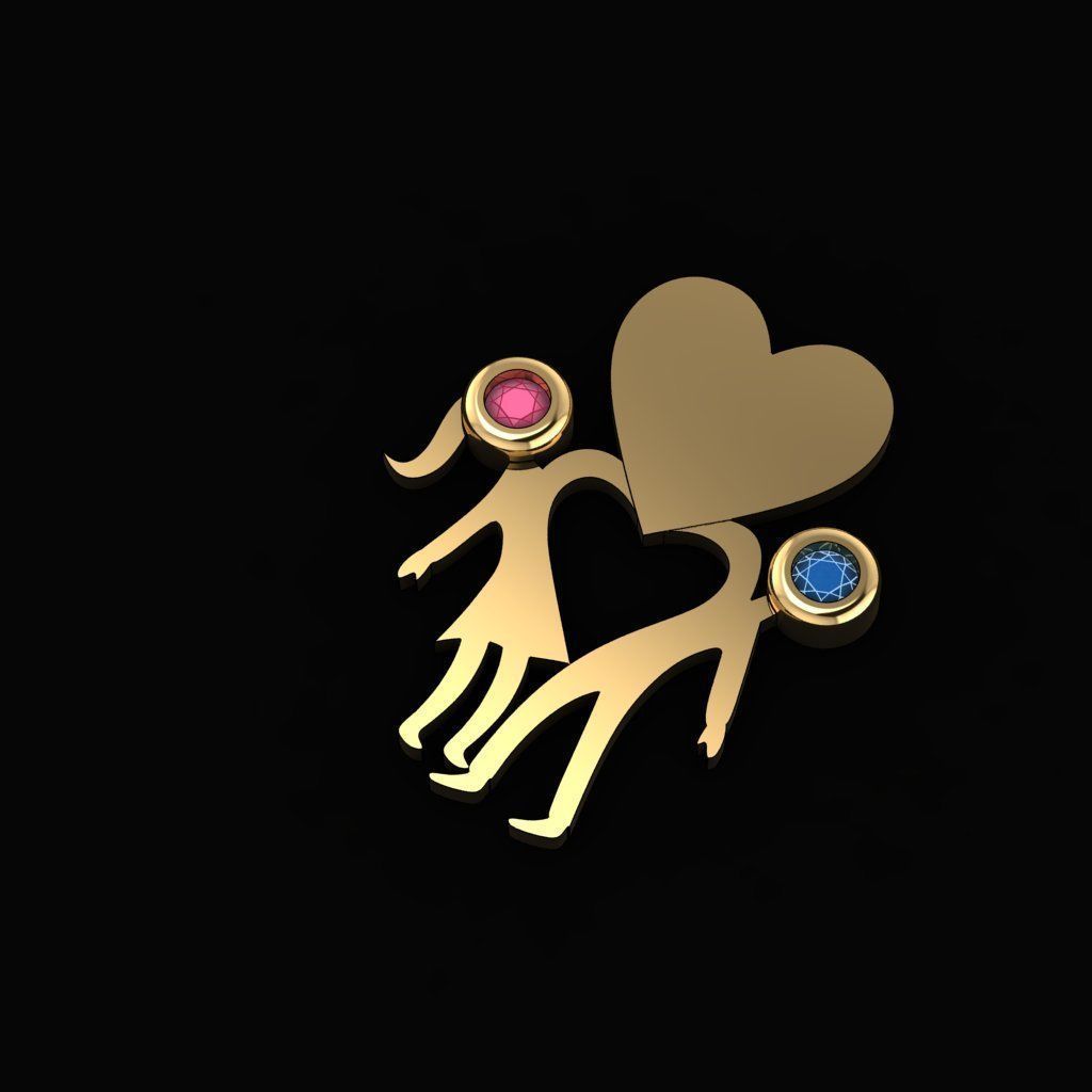 Love - Pendant 3D print model_3