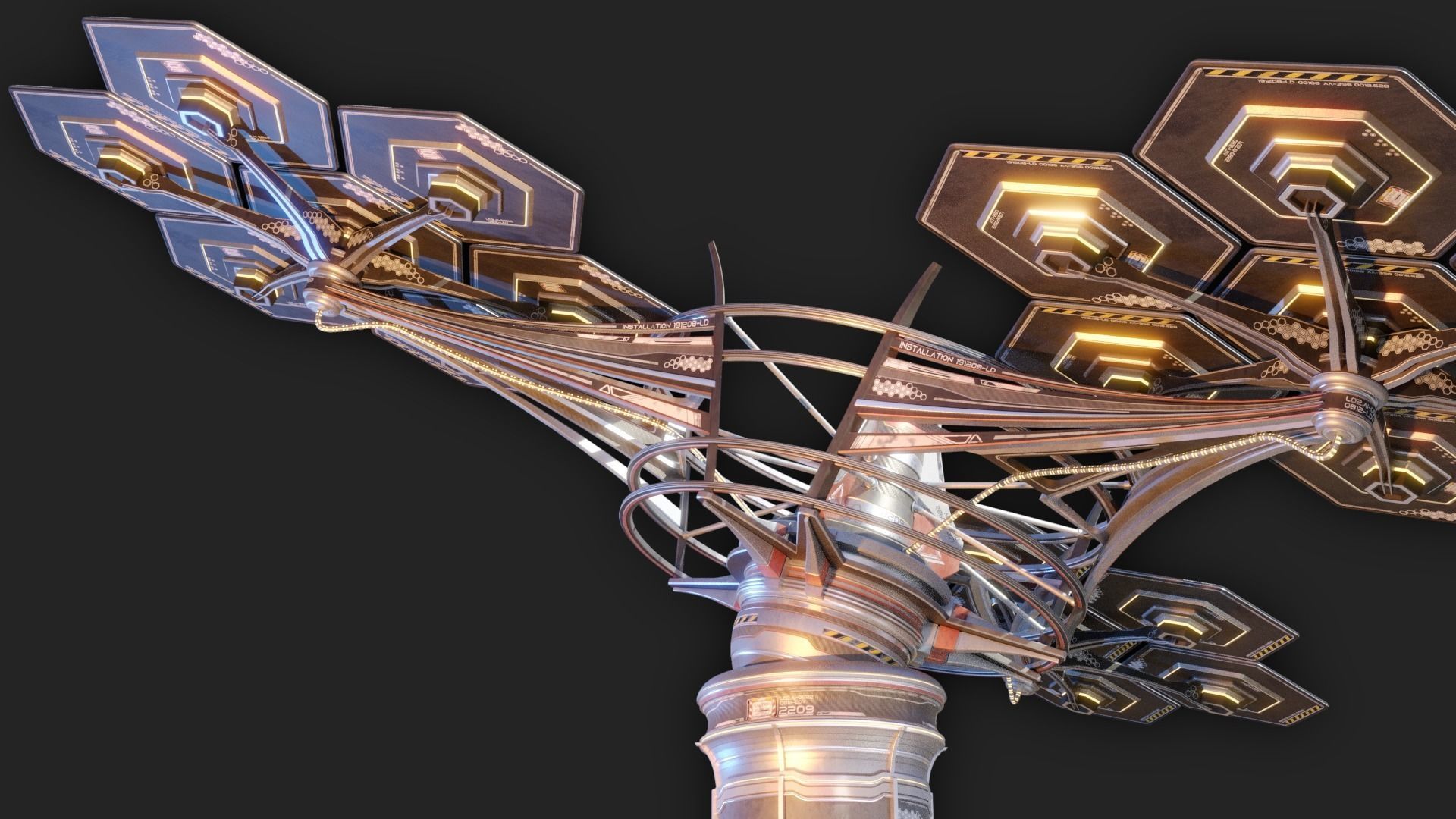 Sci-Fi Solar Installation Free 3D model_4