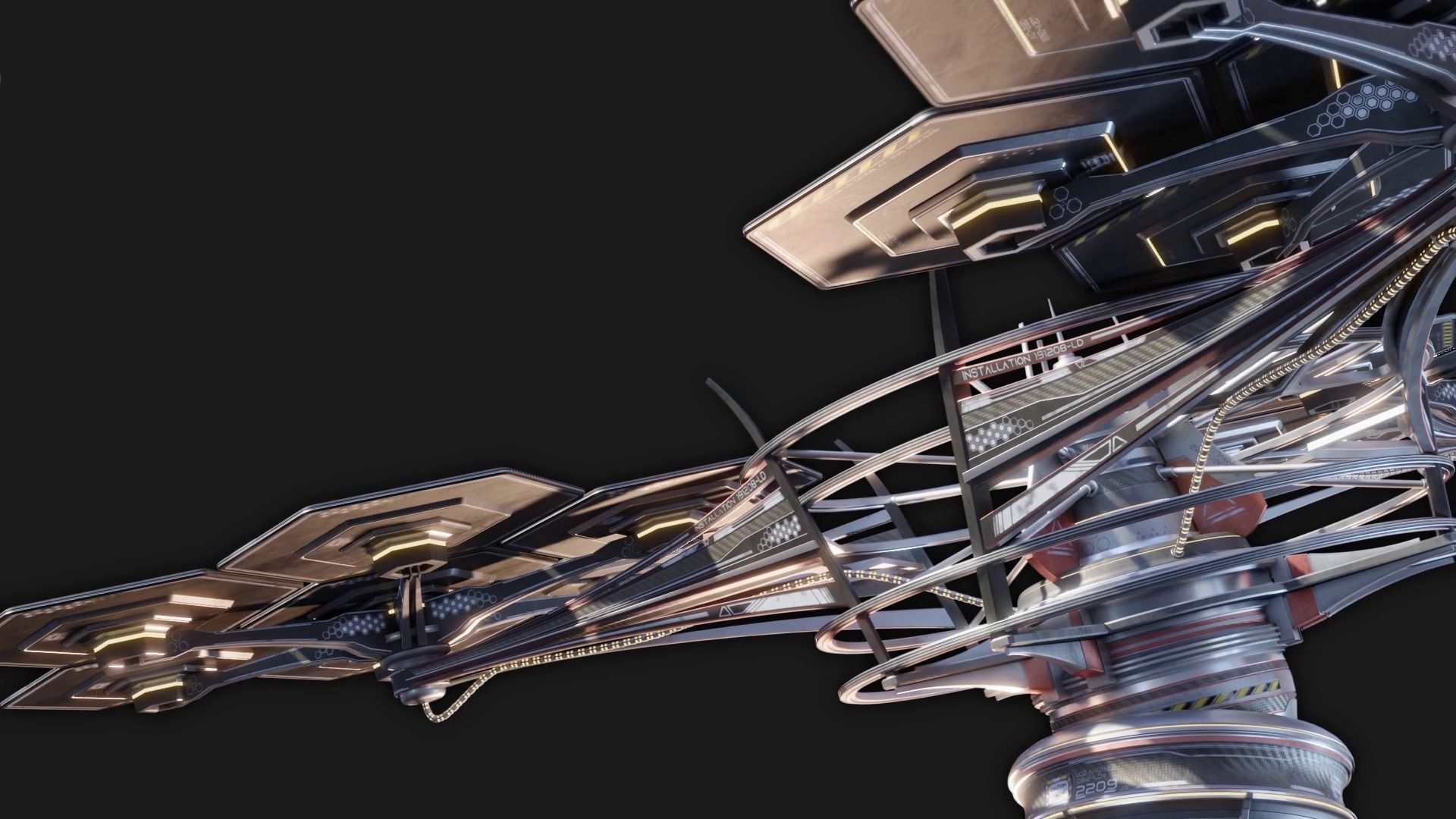 Sci-Fi Solar Installation Free 3D model_6