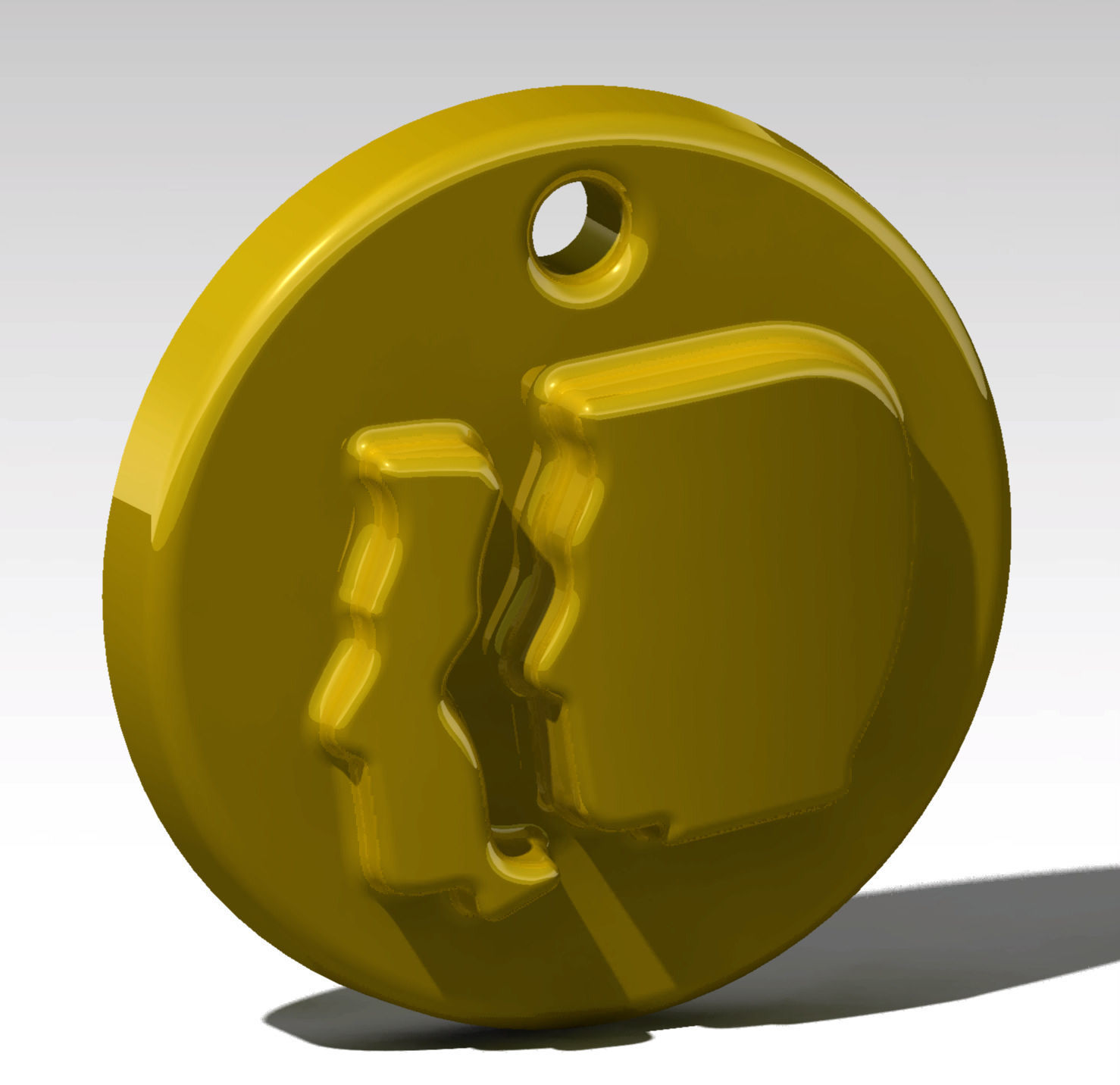 Gemini coin with hole in it 3D print model_1