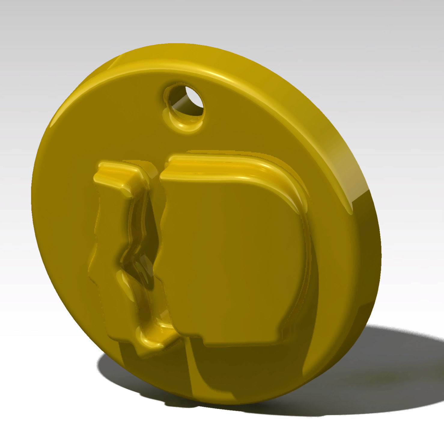 Gemini coin with hole in it 3D print model_2