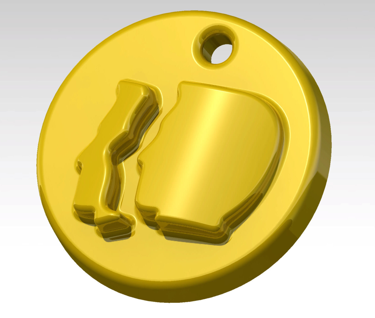 Gemini coin with hole in it 3D print model_5