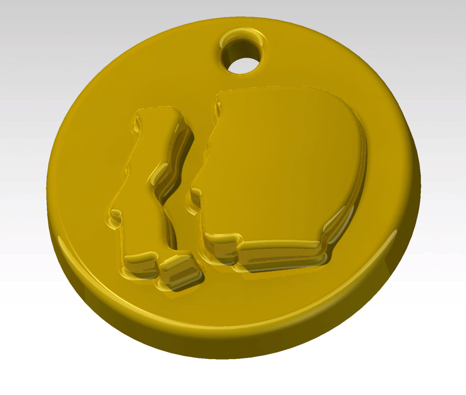 Gemini coin with hole in it 3D print model_3