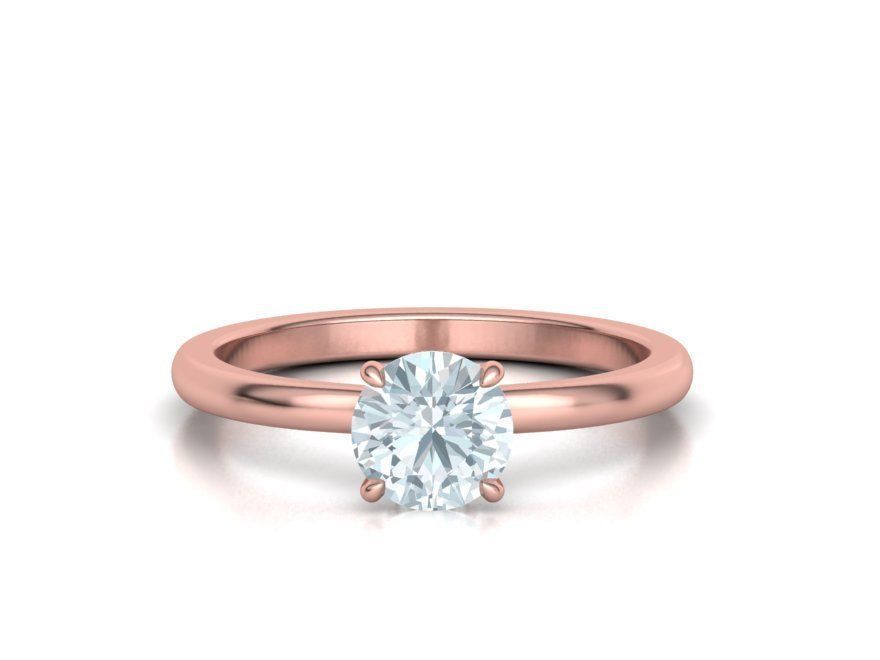 Solitaire Engagement ring 1ct Stone Under Halo 3dmodel 3D print model_5