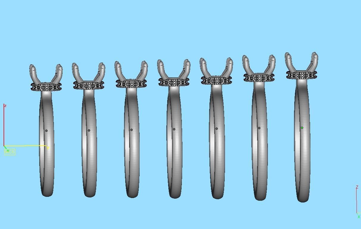 Solitaire Engagement ring 1ct Stone Under Halo 3dmodel 3D print model_20