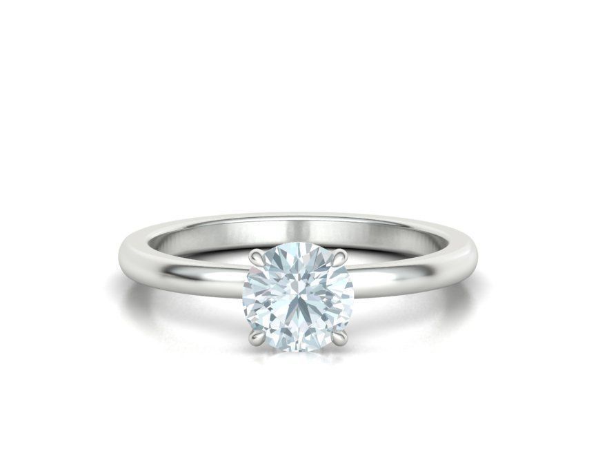 Solitaire Engagement ring 1ct Stone Under Halo 3dmodel 3D print model_3