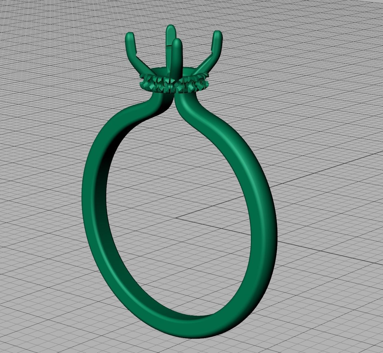 Solitaire Engagement ring 1ct Stone Under Halo 3dmodel 3D print model_18
