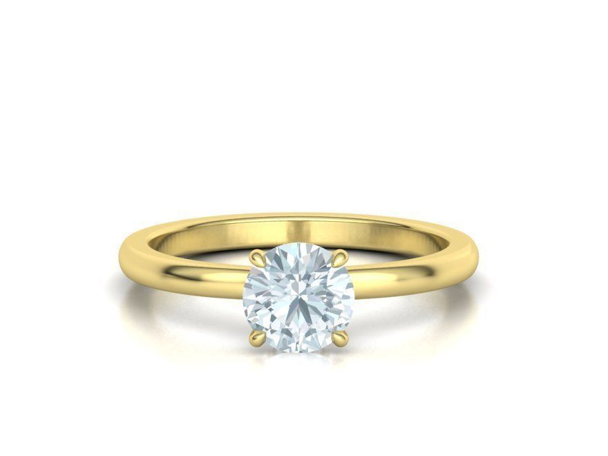 Solitaire Engagement ring 1ct Stone Under Halo 3dmodel 3D print model_4