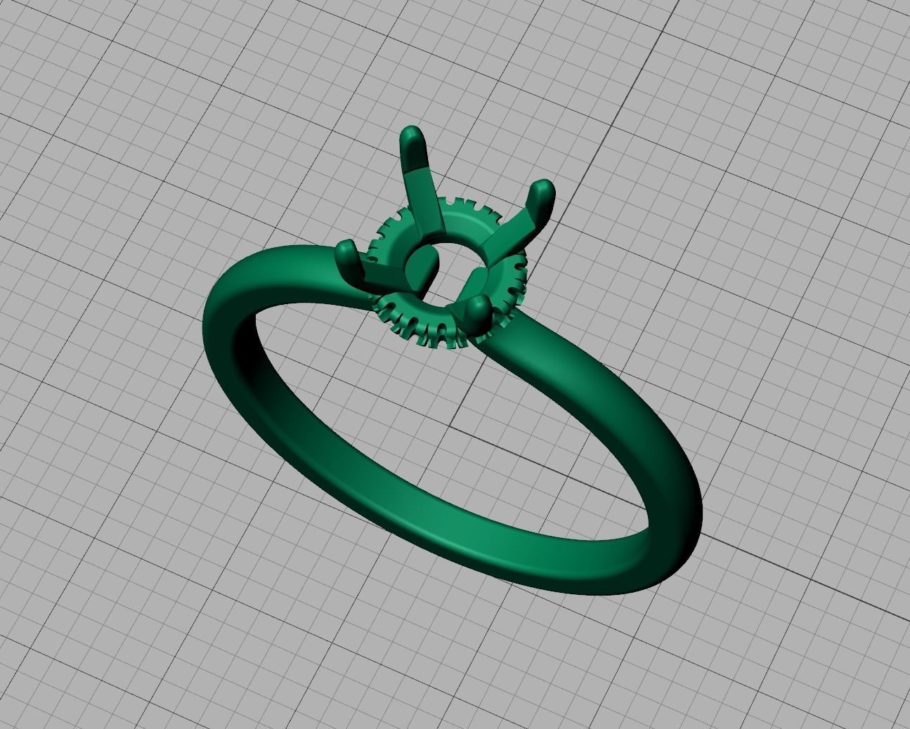 Solitaire Engagement ring 1ct Stone Under Halo 3dmodel 3D print model_19