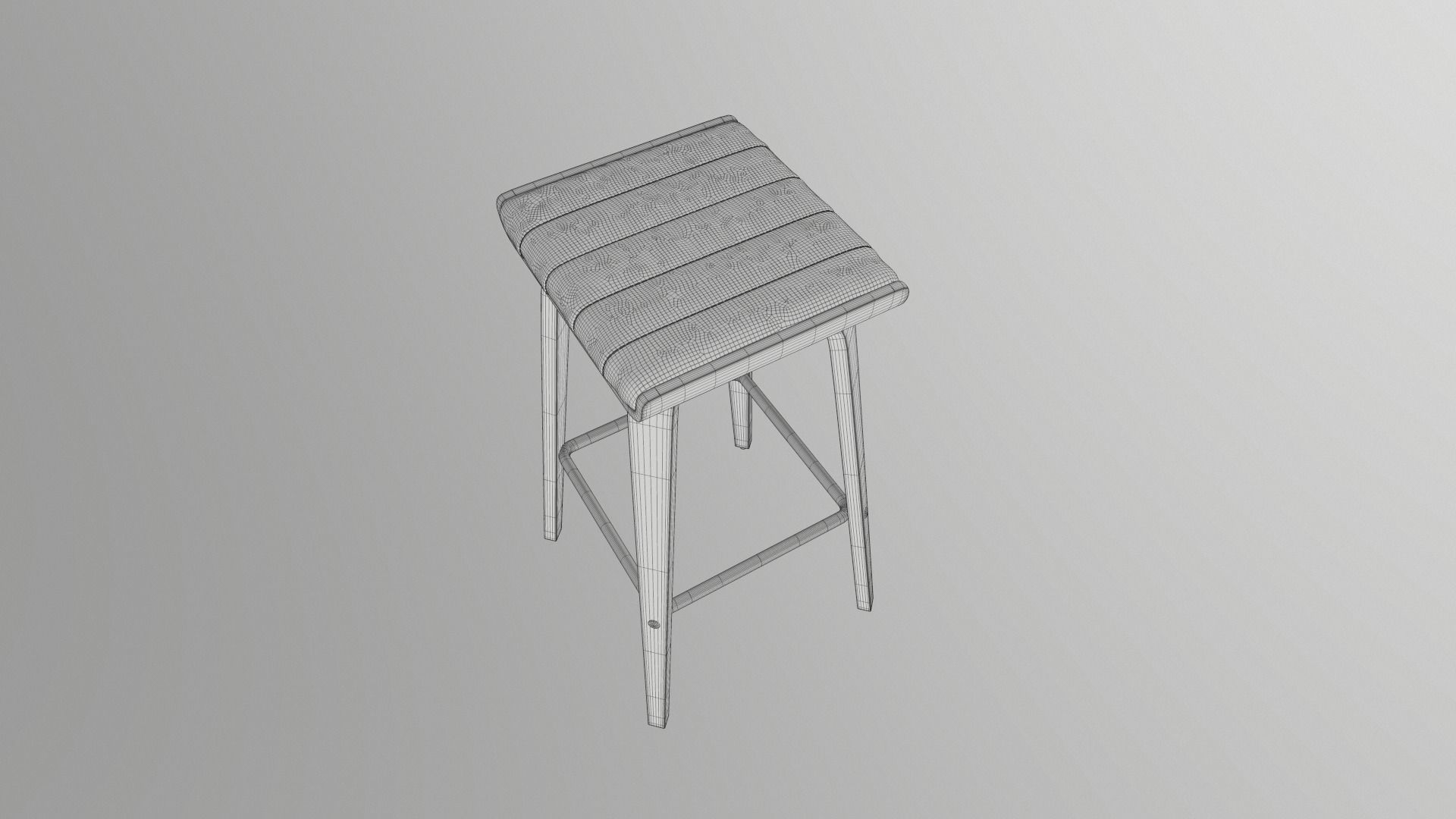 Stool bar with wooden legs 3D model_4