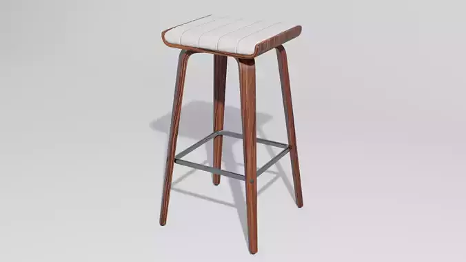 Stool bar with wooden legs