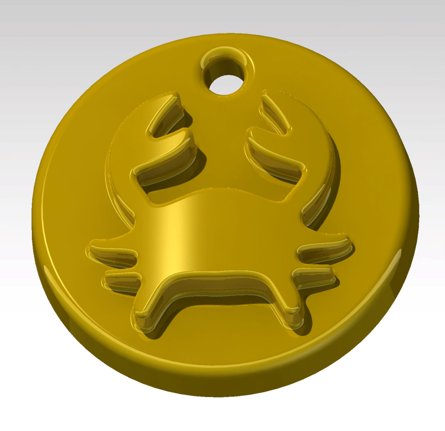 Crab1 golden crab pendant 3D print model_3