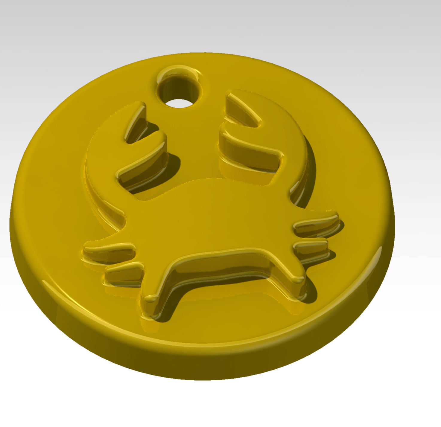 Crab1 golden crab pendant 3D print model_5