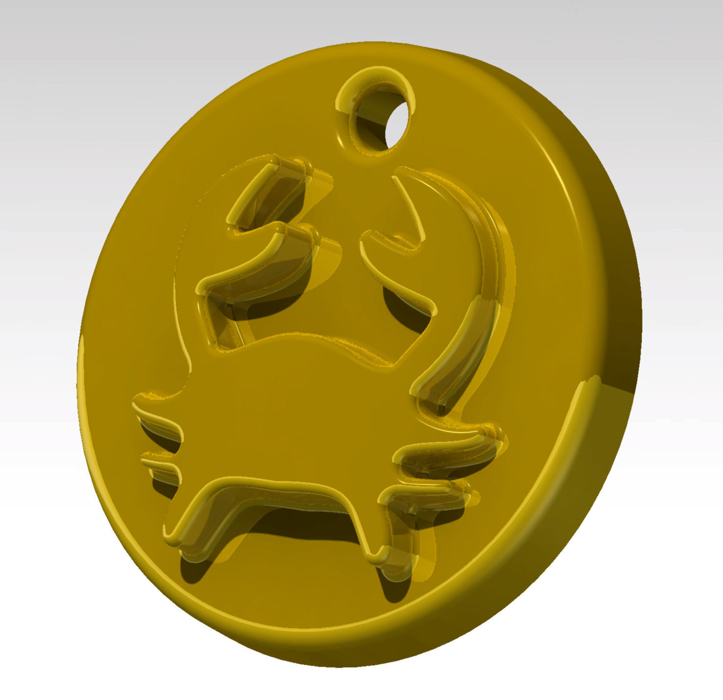Crab1 golden crab pendant 3D print model_4