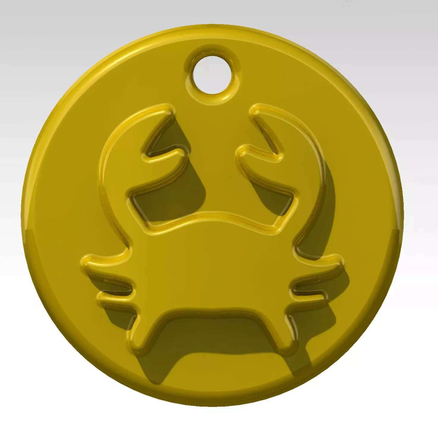 Crab1 golden crab pendant 3D print model_0