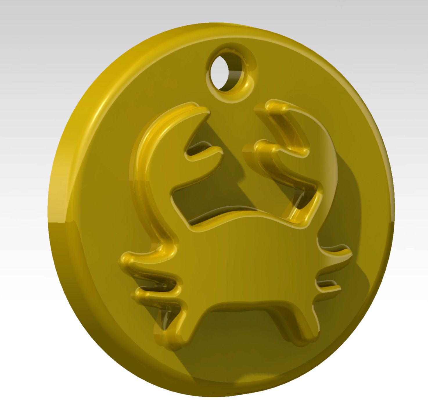 Crab1 golden crab pendant 3D print model_2