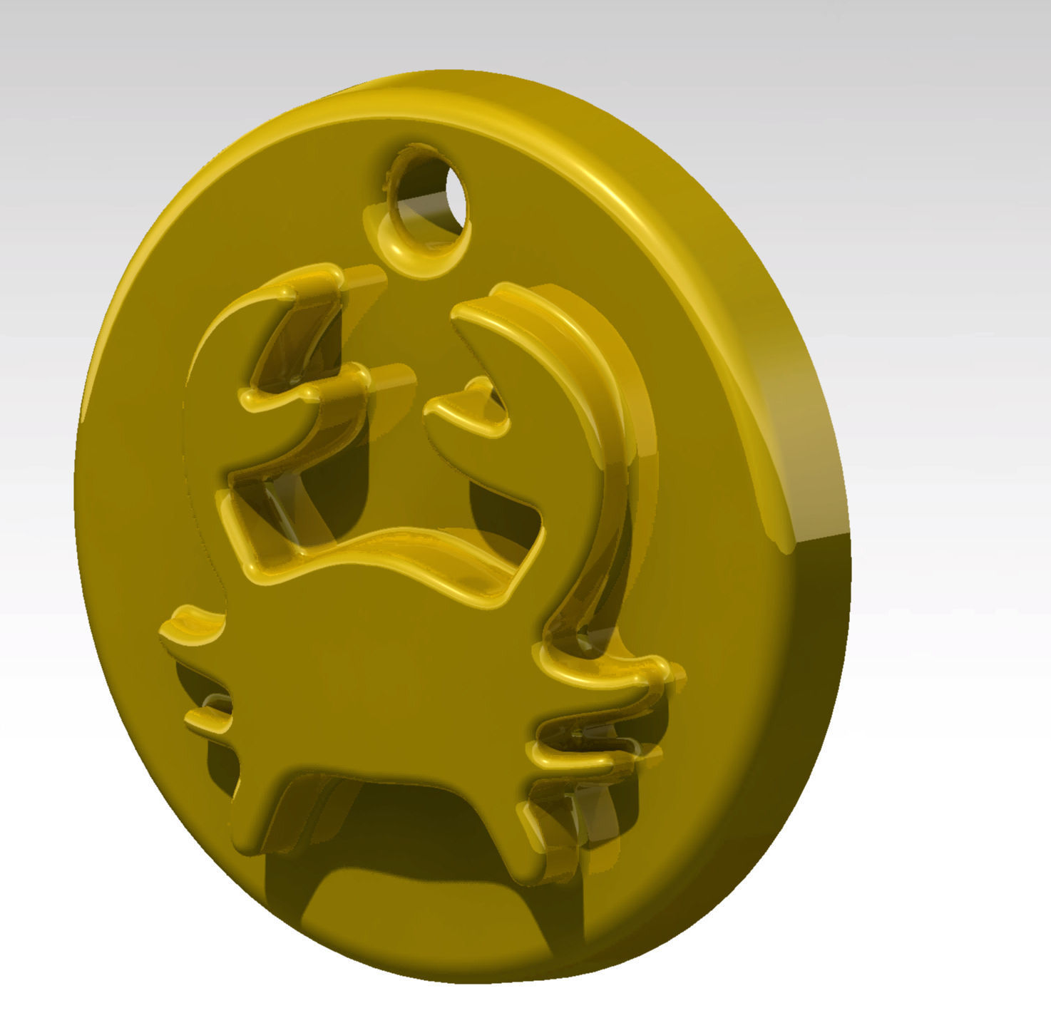 Crab1 golden crab pendant 3D print model_1