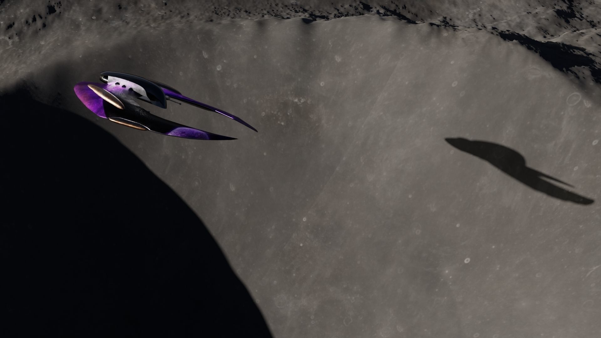 Spaceship 3D model Low poly futuristic flying Low-poly 3D model_6