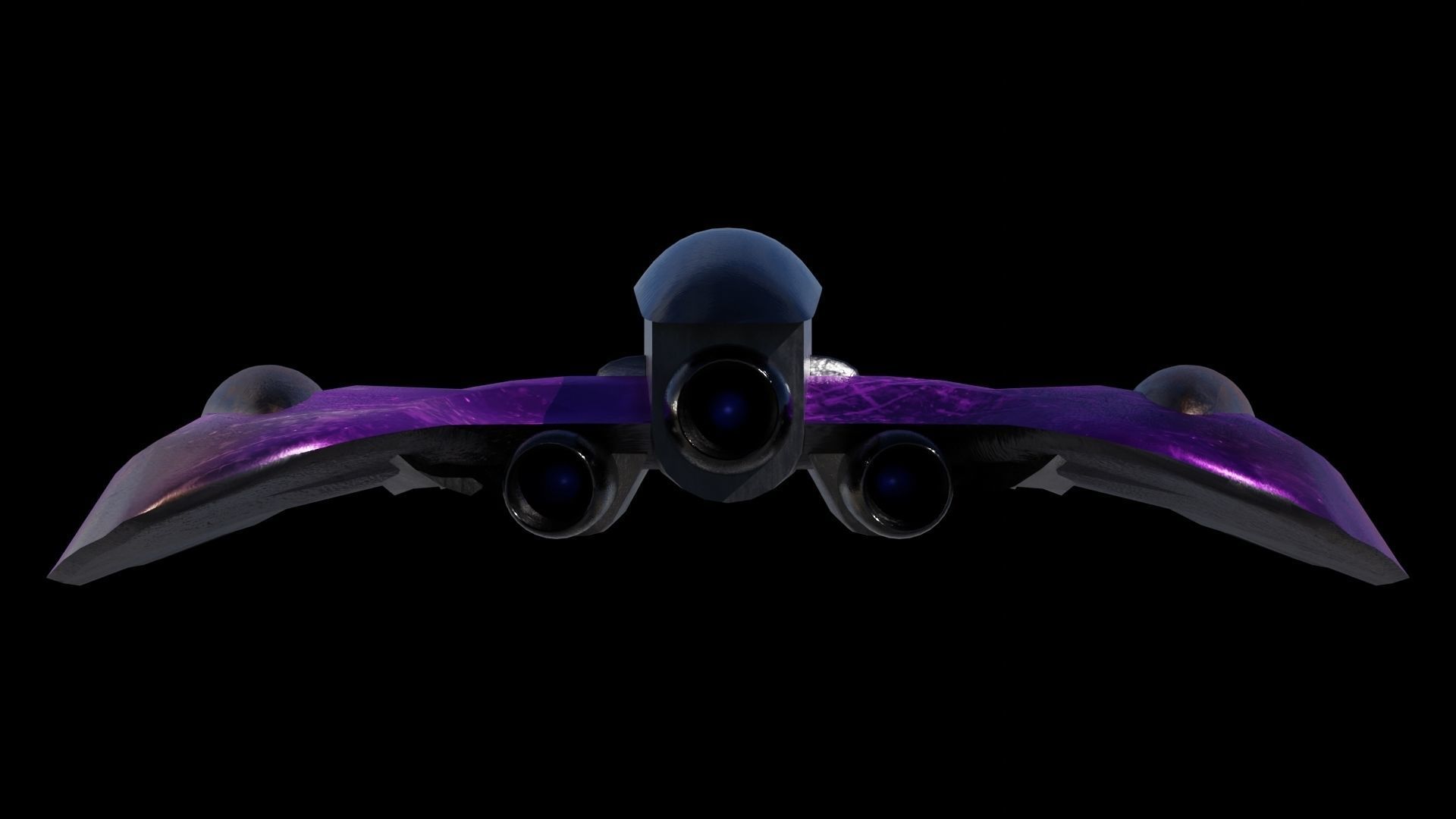 Spaceship 3D model Low poly futuristic flying Low-poly 3D model_2