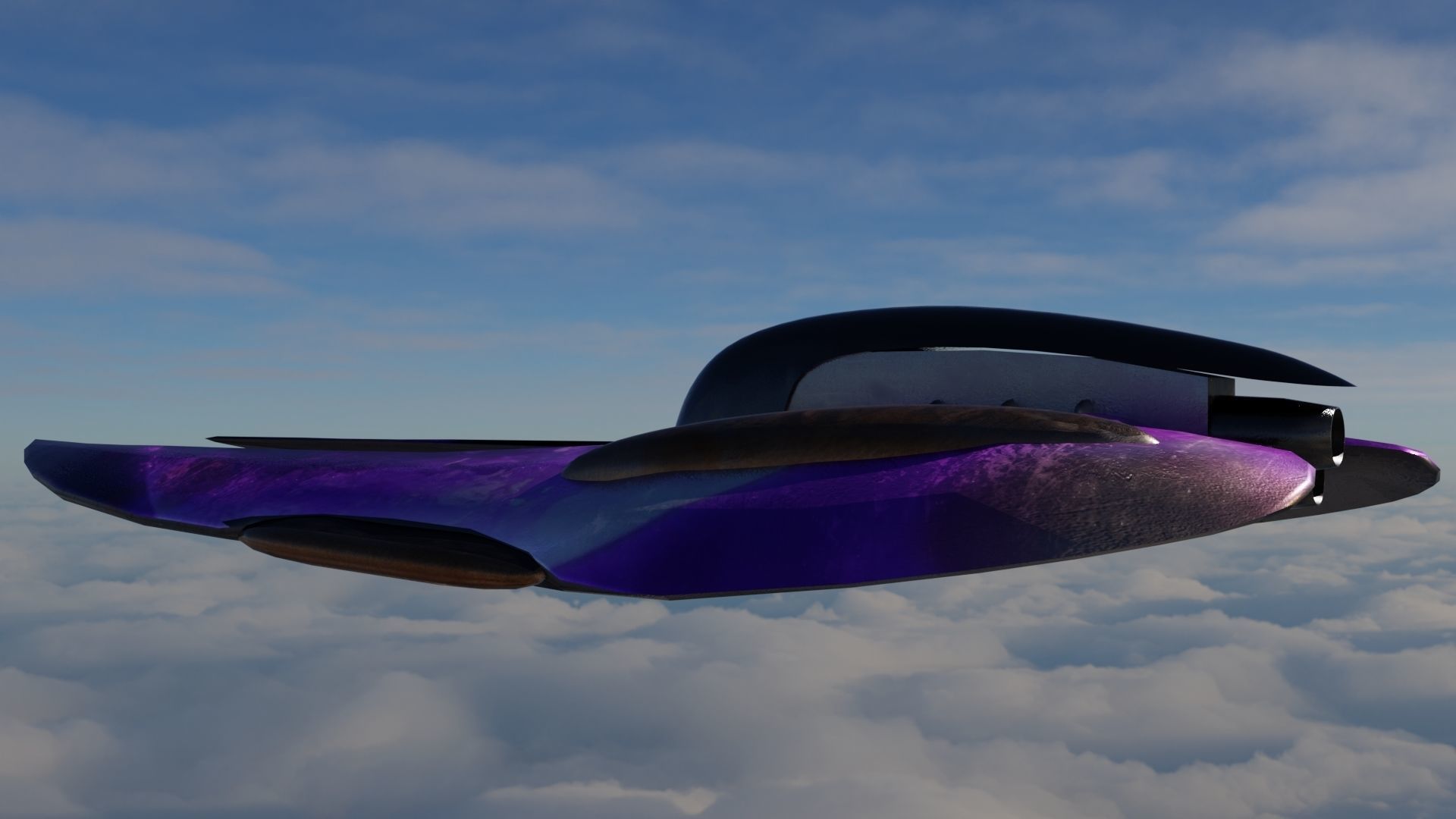 Spaceship 3D model Low poly futuristic flying Low-poly 3D model_7