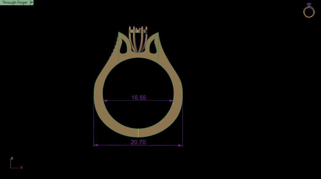 flower ring 3D print model_4