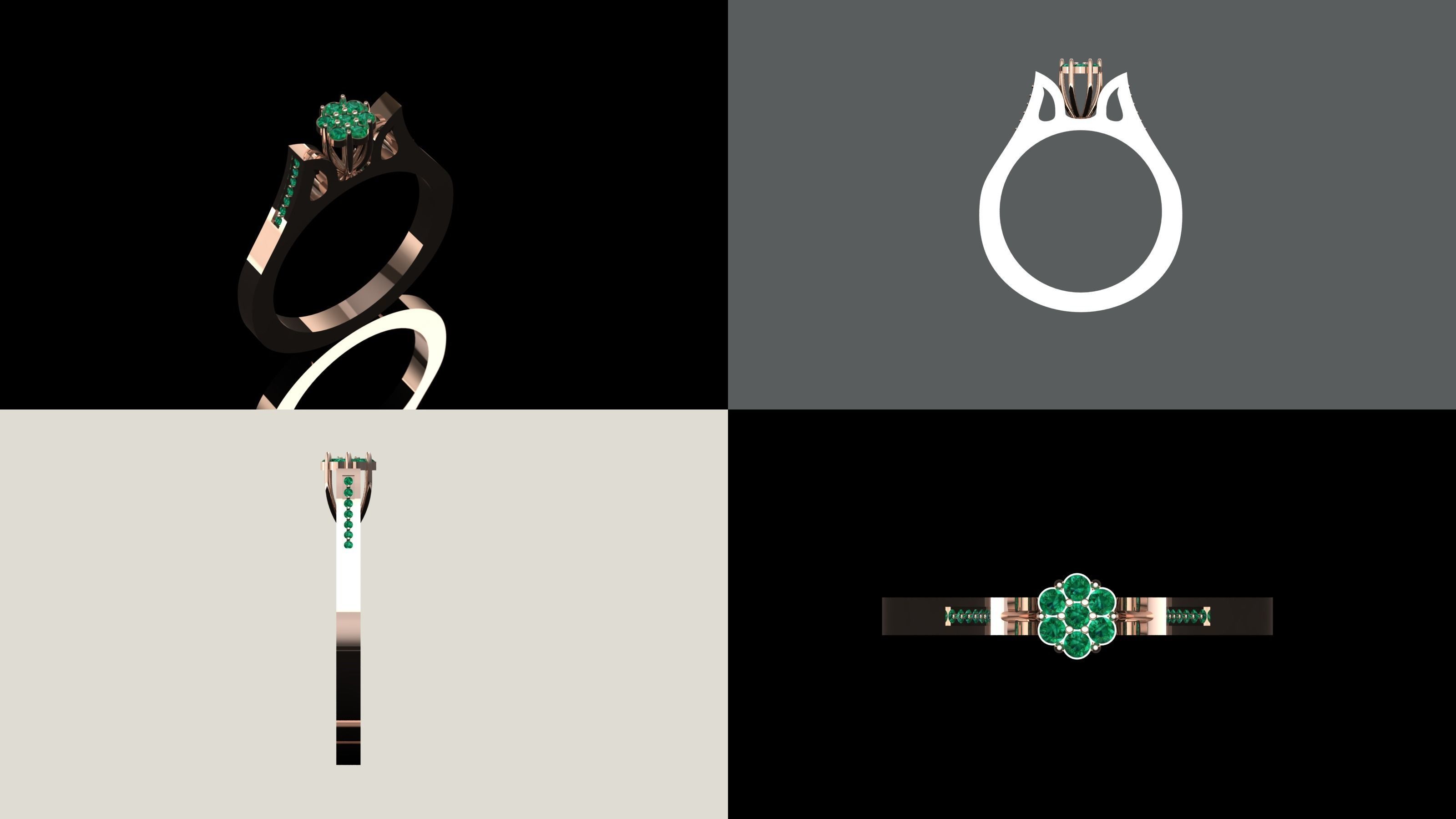 flower ring 3D print model_11