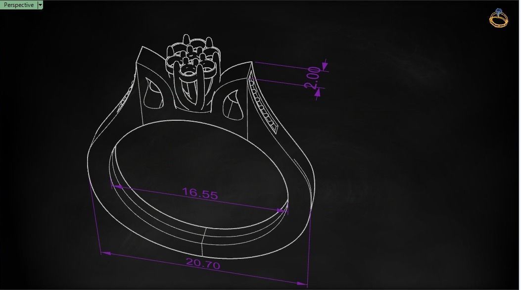 flower ring 3D print model_1