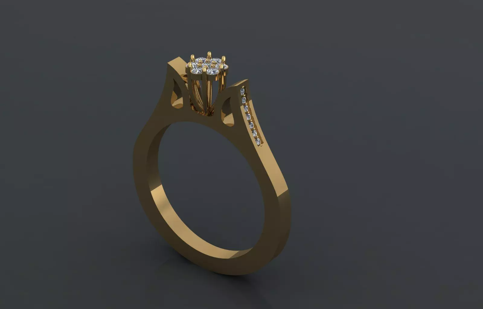 flower ring 3D print model_0