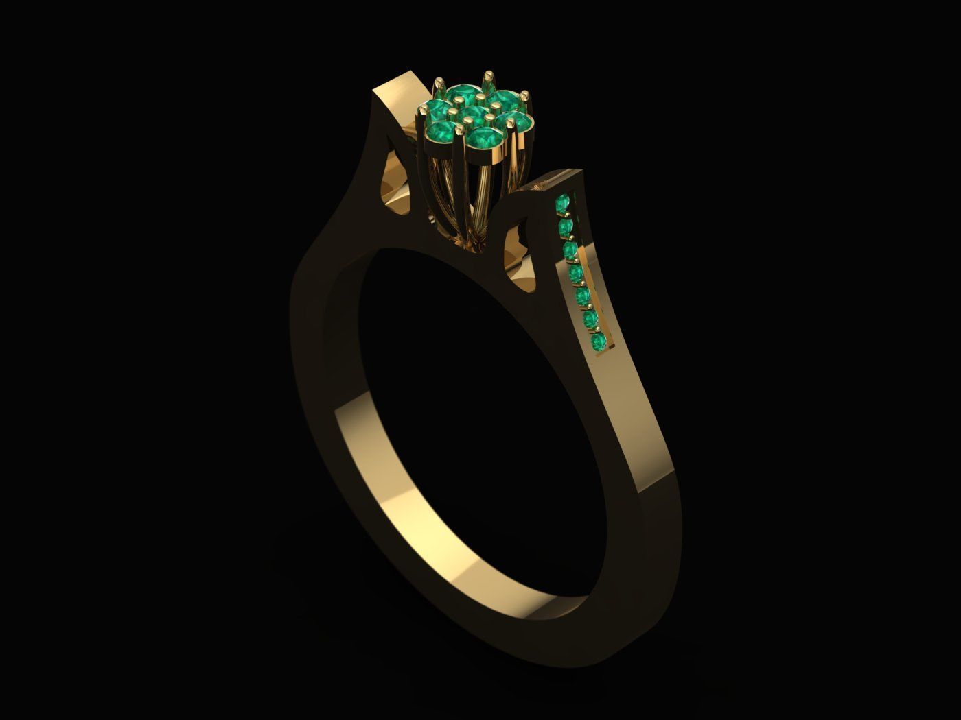flower ring 3D print model_10