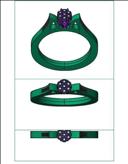 flower ring 3D print model_5