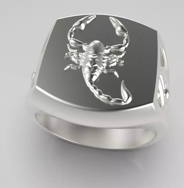 Zodiac ring Scorpio 3D print model_0