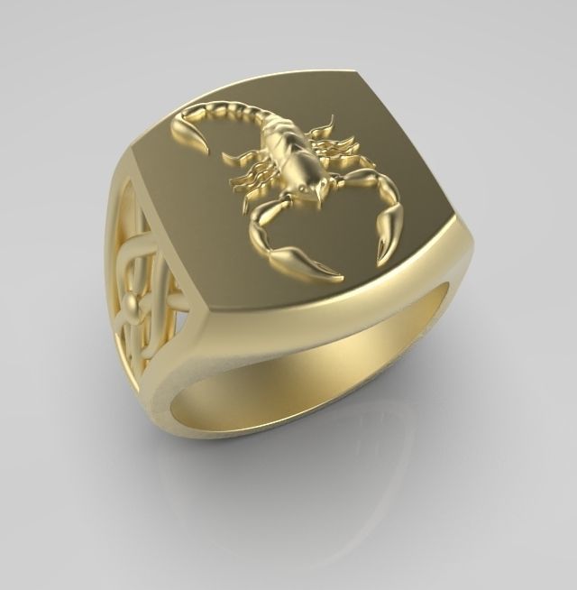 Zodiac ring Scorpio 3D print model_5