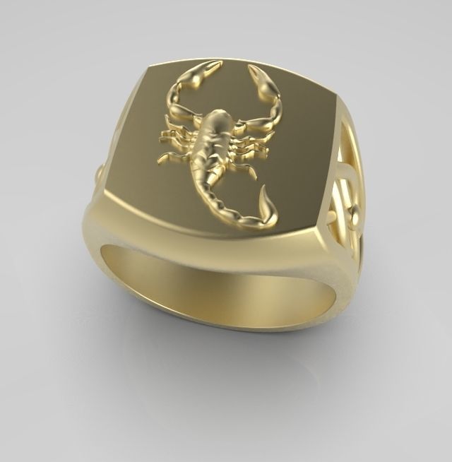Zodiac ring Scorpio 3D print model_11