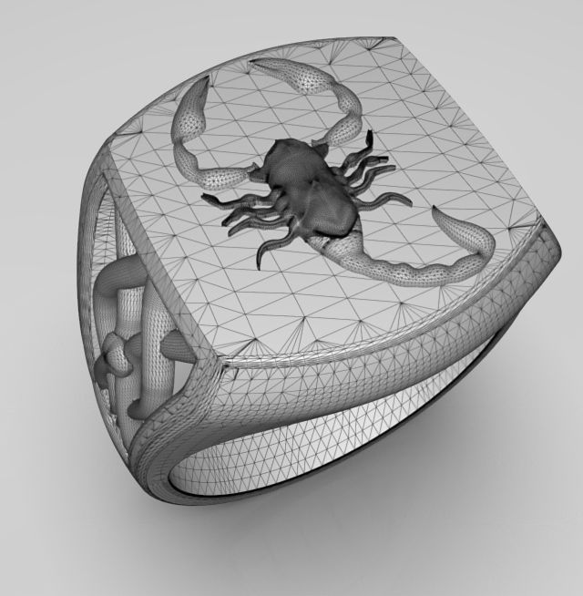 Zodiac ring Scorpio 3D print model_17
