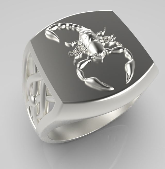 Zodiac ring Scorpio 3D print model_1