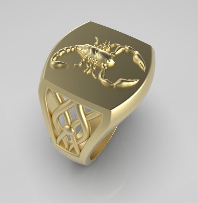Zodiac ring Scorpio 3D print model_14