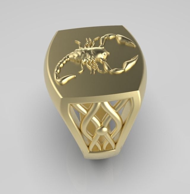 Zodiac ring Scorpio 3D print model_13