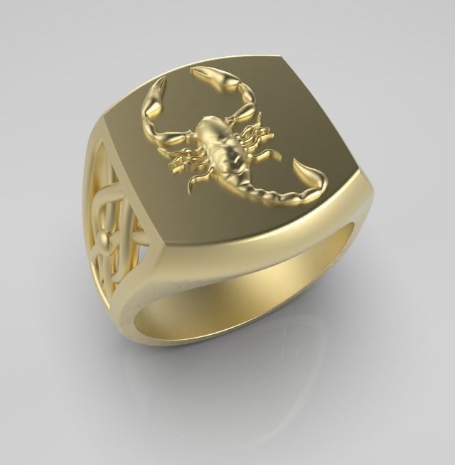 Zodiac ring Scorpio 3D print model_10