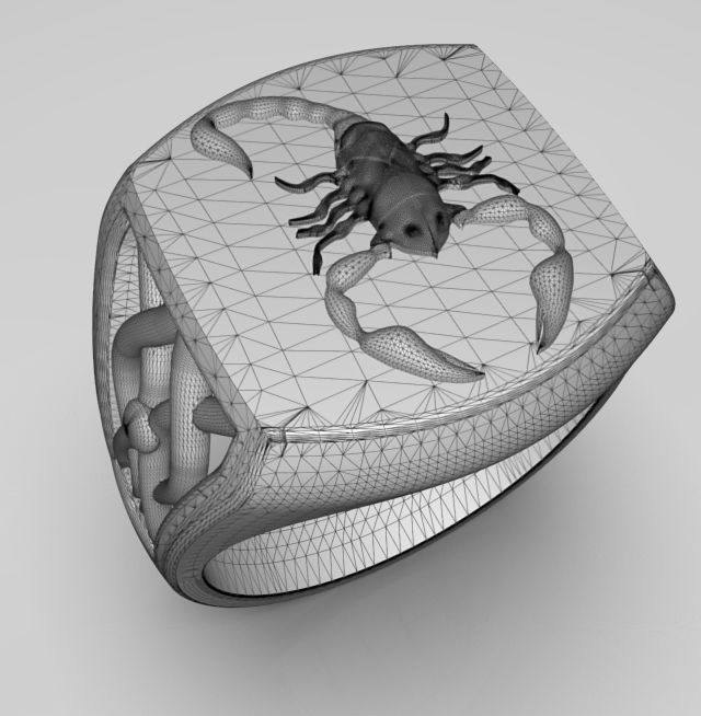 Zodiac ring Scorpio 3D print model_15