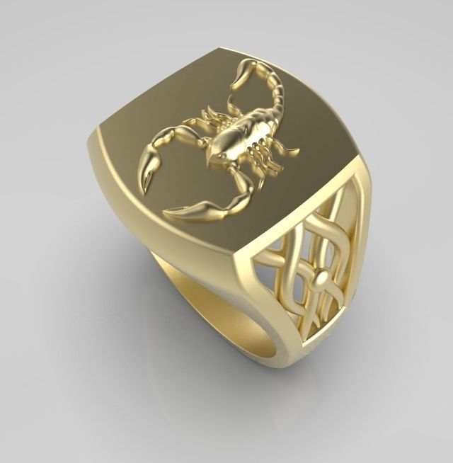 Zodiac ring Scorpio 3D print model_7