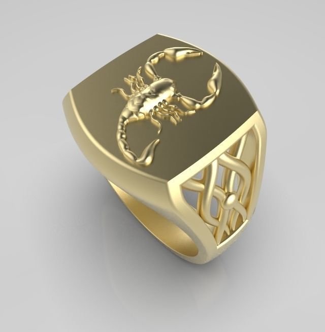 Zodiac ring Scorpio 3D print model_12