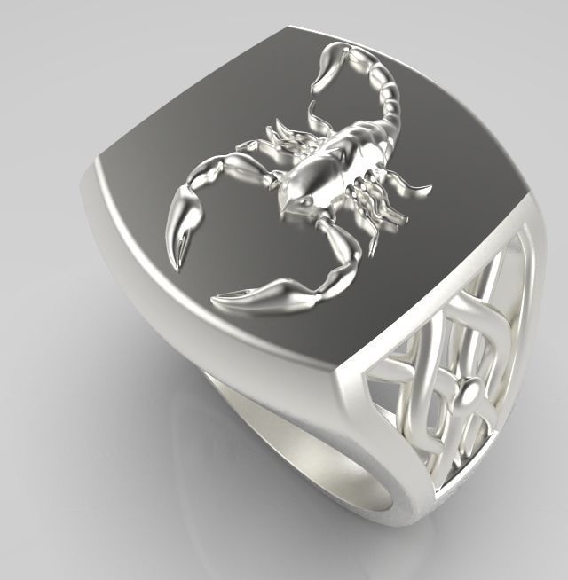 Zodiac ring Scorpio 3D print model_2