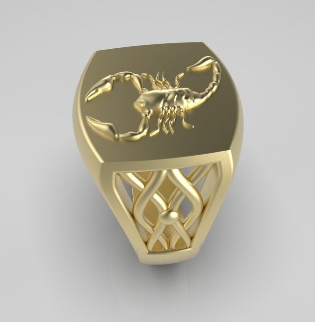 Zodiac ring Scorpio 3D print model_8
