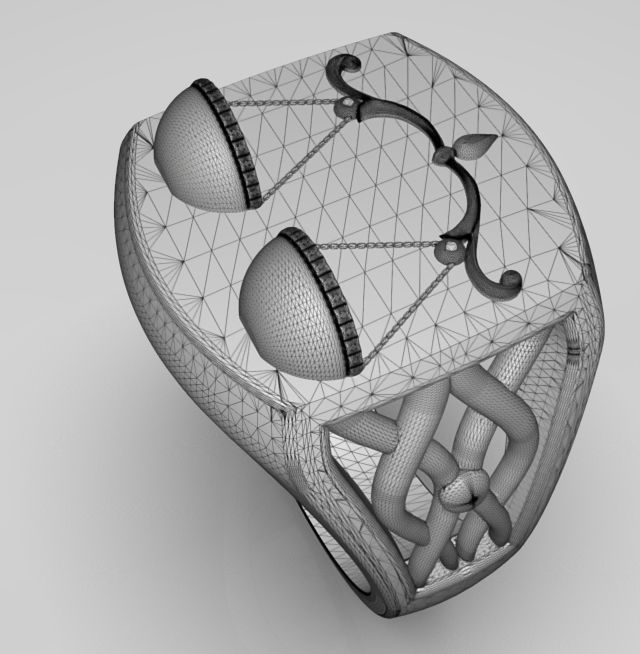 Zodiac ring Libra 3D print model_18