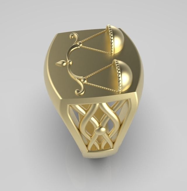Zodiac ring Libra 3D print model_8